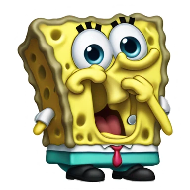 Spongebob SquarePants smacking his head in disbelief/dissatisfaction  sticker