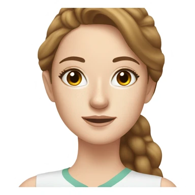 White girl skincare on her face brunette and freckles sticker