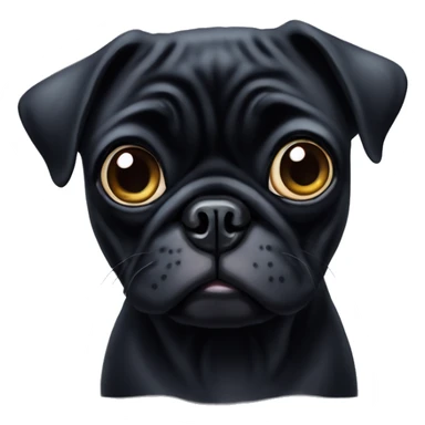 black pug with really big eyes sticker