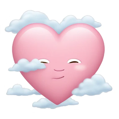 Baby pink heart with clouds  sticker