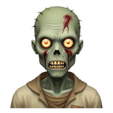 Cinematic Realistic WoW undead friendly zombie Portrait, head tilted epicly and inquisitively, showcasing grim resilience and defiant strength. His withered, pallid skin and intense, glowing eyes contrast starkly with his worn, earth-toned clothes, rendered in meticulous detail. With dynamic, high-contrast lighting and high shine, this portrait exudes an epic aura, capturing the relentless will of a battle-hardened undead friendly zombie. sticker