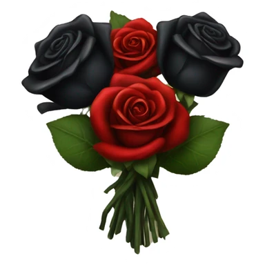 Gothic Black roses and red roses in a bouquet  sticker