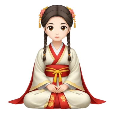 Beautiful girl in Hanfu sitting on the ground sticker