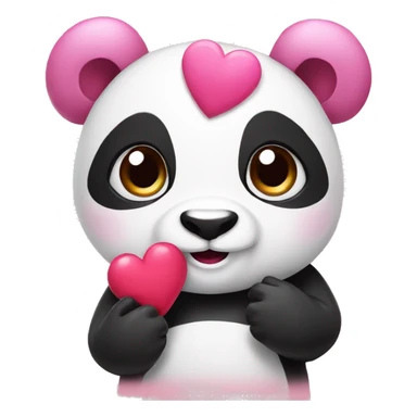 pink panda holding a heart  sticker