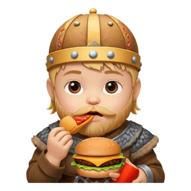baby viking eating burger sticker