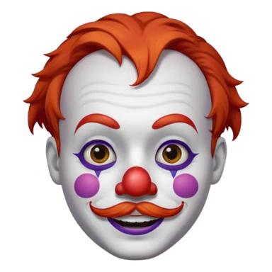 Clown short hair & mustache  sticker