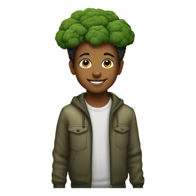 a young boy in San Francisco with broccoli for hair sticker