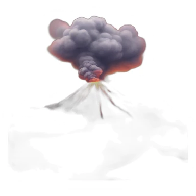 Volcano erupts cat cloud sticker
