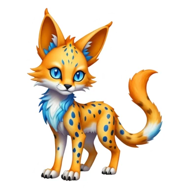 Epic Edgy Colorful ethereal eldritch Sergal-Serval-Fionbri sticker