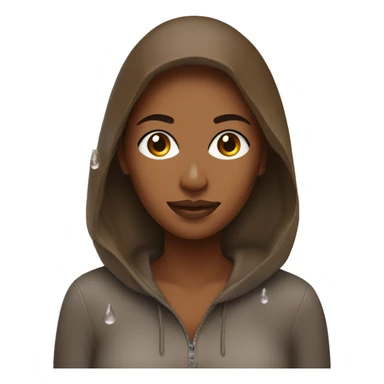 Water droplets on brown woman  sticker