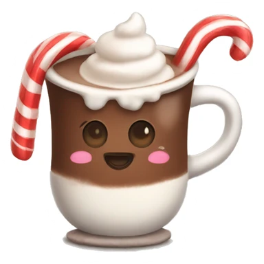 Cozy hot cocoa with candy cane sticking out sticker
