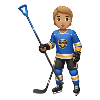 Hockey player with stick, full body sticker