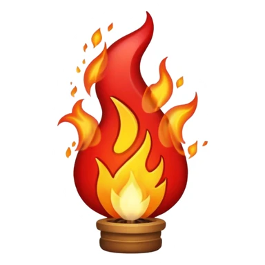 A crackling small red flame sticker