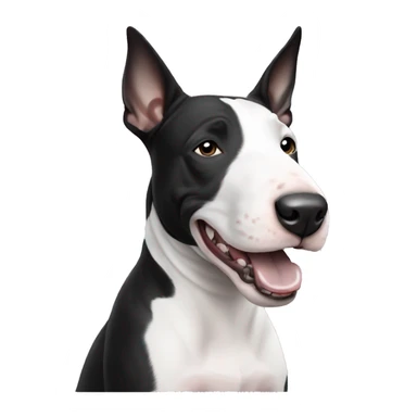 hyped black and white bull terrier sticker