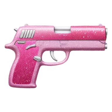 Pink ombre gun with glitter  sticker