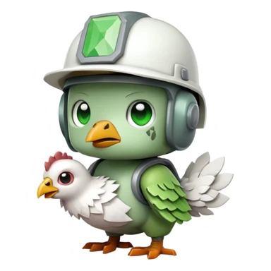 baby square Minecraft zombie on a tiny white chicken sticker