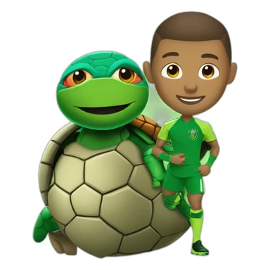 mbappe and ninja turtle with football kit sticker