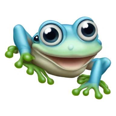 Whites tree frog with blue horned worm sticker