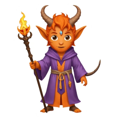 wizard thiefling with orange skin sticker