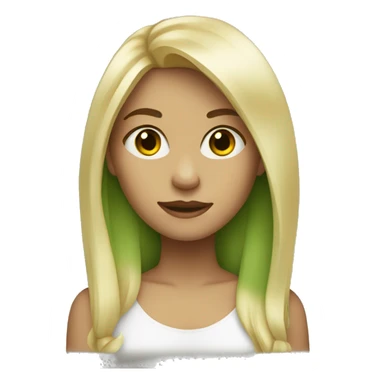 Half green half blonde hair girl sticker
