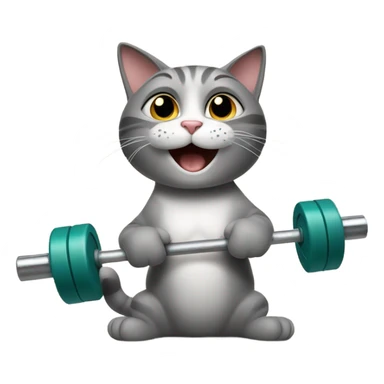 Cat lifting weight sticker