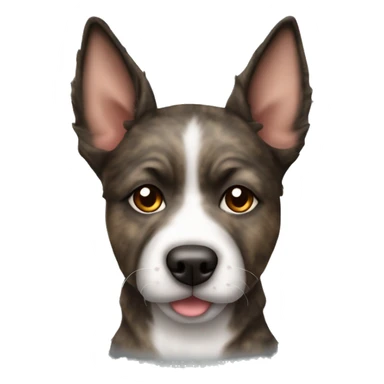 Pointy ears Brindle fluffy Asian dog with brindle fur pointed ears  sticker