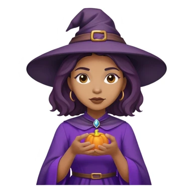 Mixed race witch with a purple dress sticker
