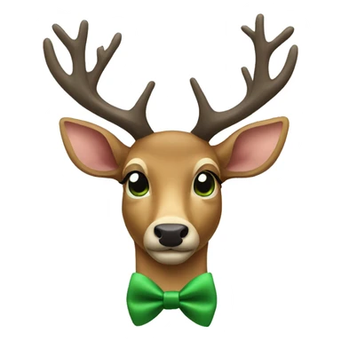 deer wearing a green bow tie sticker