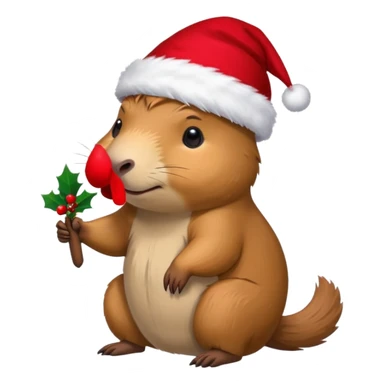 Capybara con gorrito de navidad con un montón de poses para paquete de sticker de WhatsApp  sticker