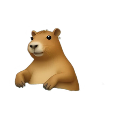 Capybara in a bathtub,holding a Macbook in his paws sticker