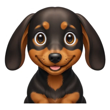 Black and tan dachshund smiling sticker