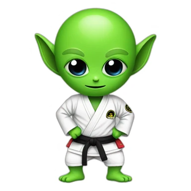 Alien wearing a Jiu-Jitsu gi sticker