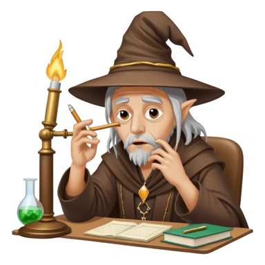 druggie wizard music A&R stressed out at his desk lit blunt hanging off his lip trying to keep his sanity together  sticker