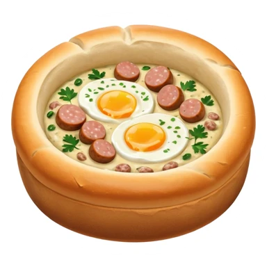 polish zurek soup inside of bread bowl sticker