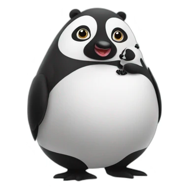 piguin-heart-with-panda sticker
