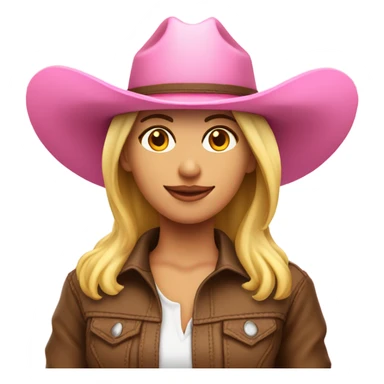 Mujer rubia con un sombrero de cowboy rosa sticker