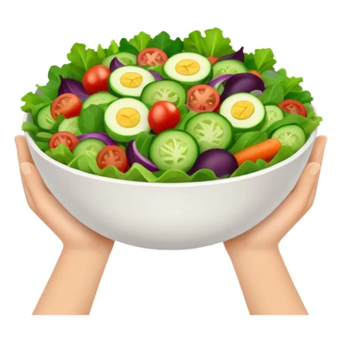 two hands holding a salad bowl sticker