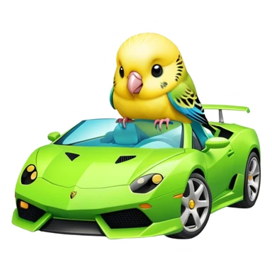 budgie on lamborghini  sticker