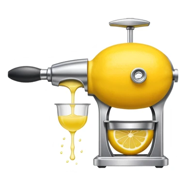 mac os icon fruit mechanical squeezer, lemon yellow bright crisp sticker