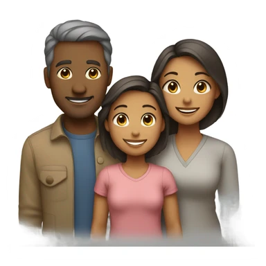 Mom dad and daughter sticker