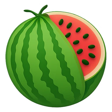 Shrink the watermelon emoji further to a much smaller size, keeping the background transparent, in a style consistent with the original emoji look. sticker