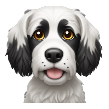 Black and white dog with middle long fur sticker