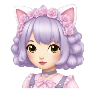Pastel Edgy Kawaii Cute Beautiful Elegant Pretty Anime Punk Lolita Catgirl sticker
