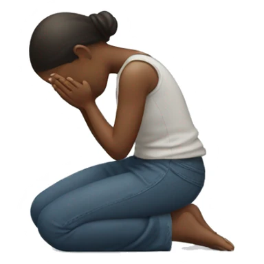 girl kneeling down and praying  sticker