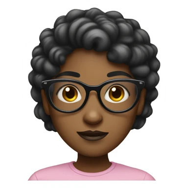 Twin tale girl with black circle glasses sticker