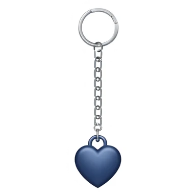 Navy blue heart with silver chains charm keychain sticker