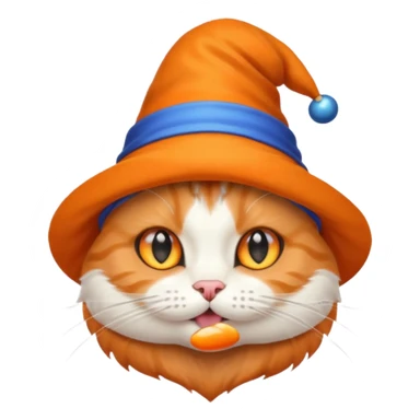 Cat wearing a magic hat sticker