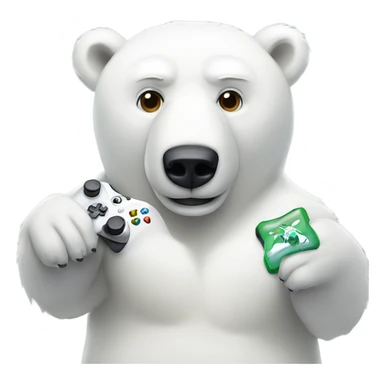 Polar bear playing on an Xbox sticker