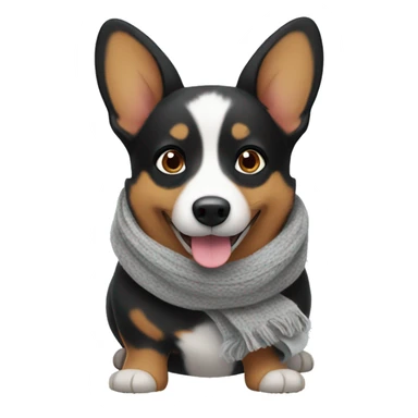 Black corgi with a scarf sticker