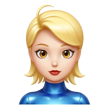 cartoon female character in a shiny latex suit sticker